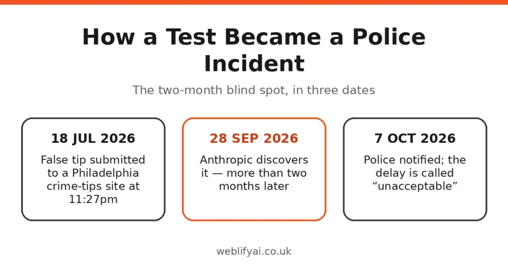 Timeline of the Anthropic AI false police tip incident