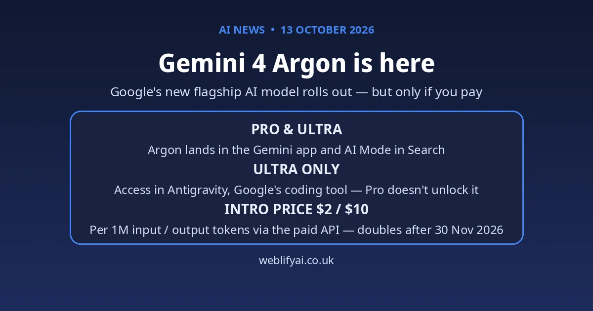 Gemini 4 Argon Rolling Out to Paid Users — What UK Firms Need