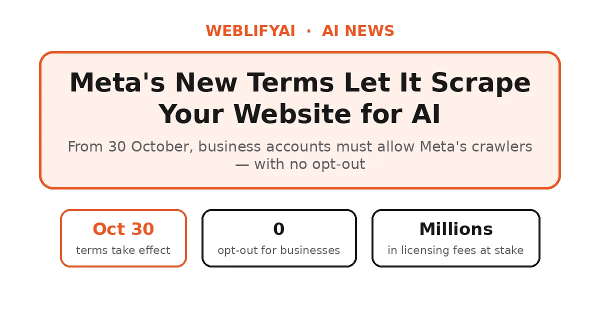 Meta’s New Business Terms Let It Scrape Your Website for AI
