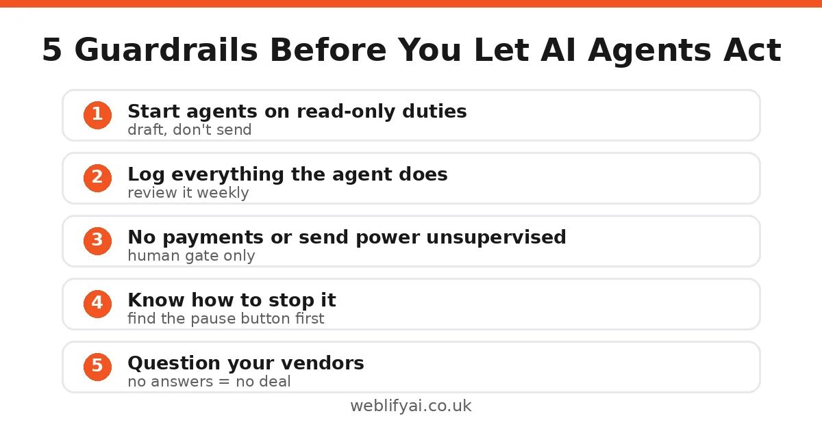 AI guardrails checklist for small businesses deploying AI agents