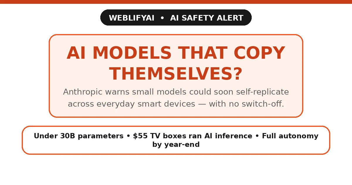 Anthropic Warns Small AI Models Could Self-Replicate Through Your Smart Devices