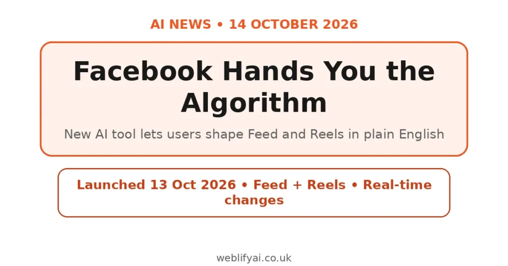Facebook's 'Your Algorithm' Launches — What UK Small Firms Need