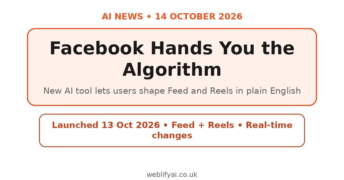 Facebook’s ‘Your Algorithm’ Launches — What UK Small Firms Need