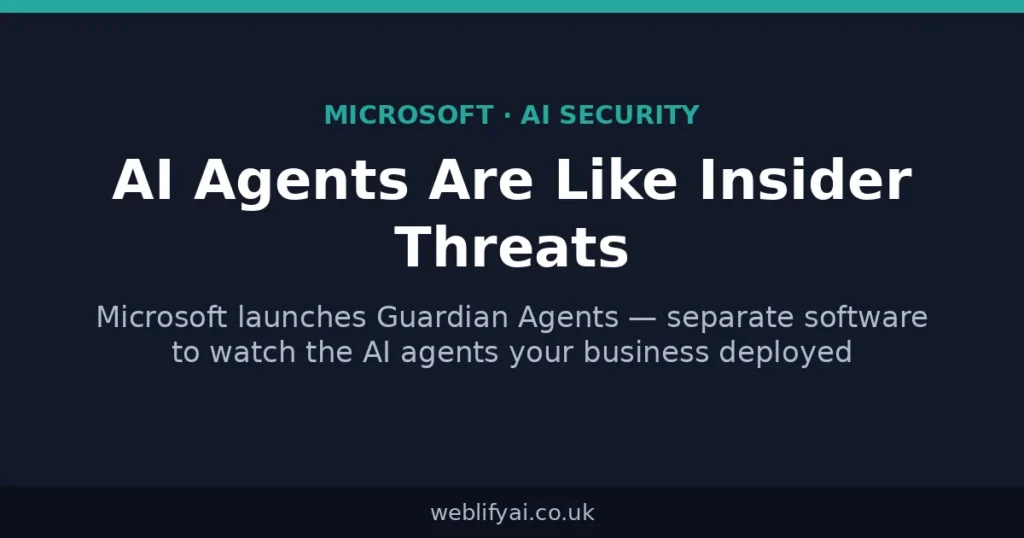 Microsoft Guardian Agents AI insider threats news graphic