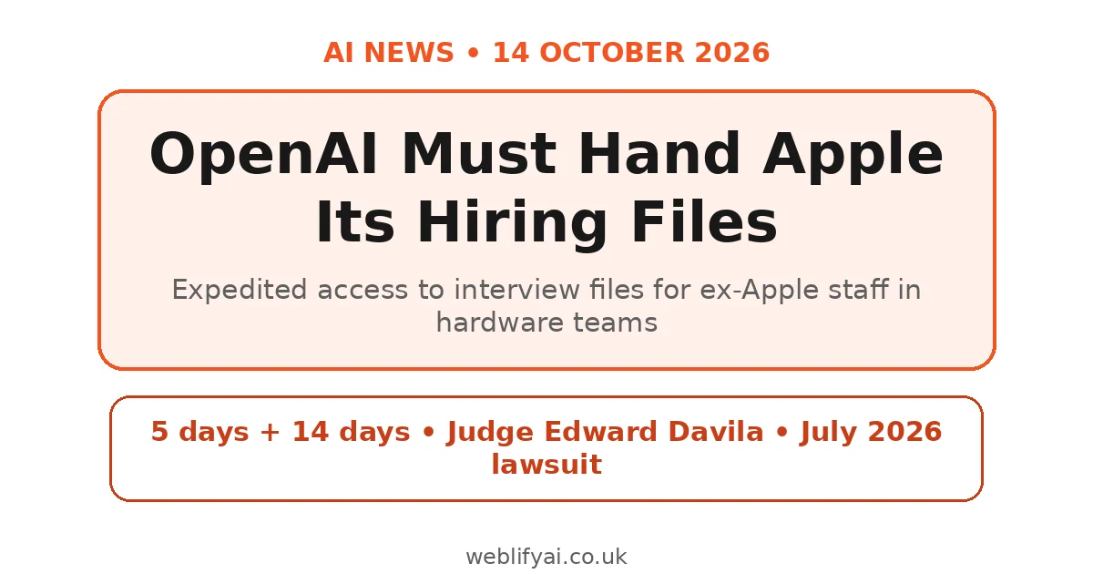 Judge Orders OpenAI to Hand Apple Hiring Records — Why It Matters