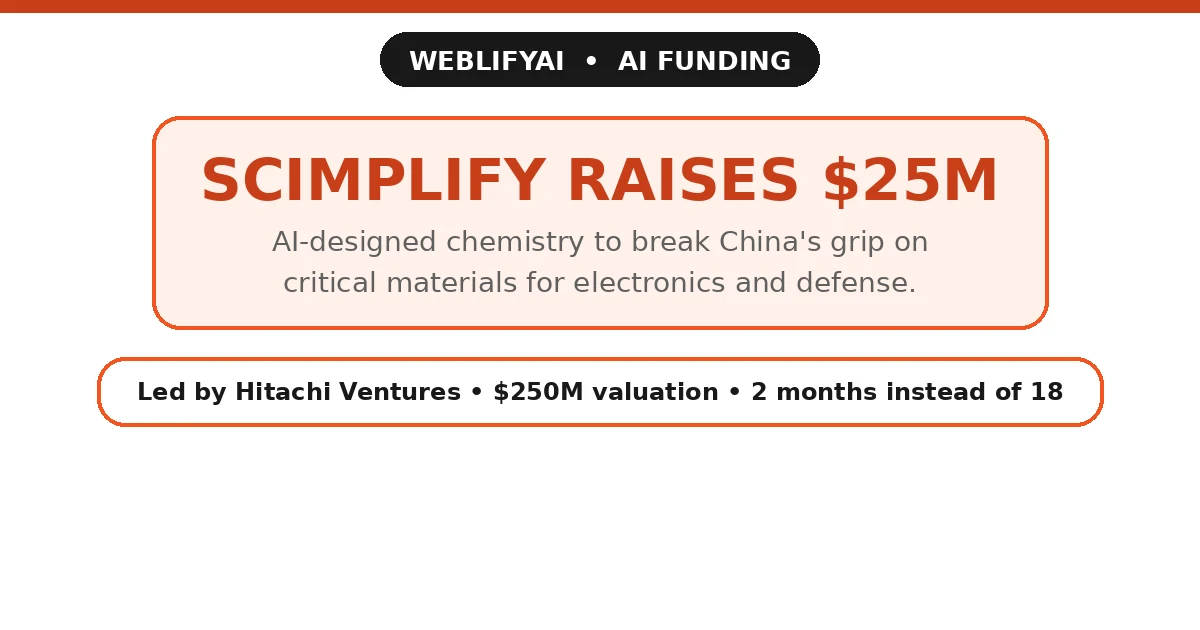 Scimplify Raises $25M to Break China’s Grip on Critical Materials With AI